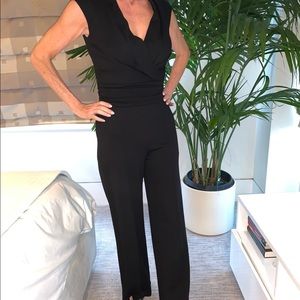 Escada black sleeveless pant suit.